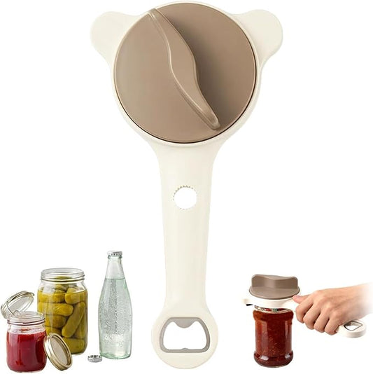 2026 New 4-in-1 Jar Opener - Adjustable Stainless Steel Lid Remover for Seniors & Arthritis Sufferers, Fits Kitchen Jars, Bottles & Cans