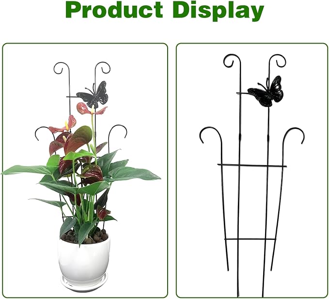 23 Inch Plant Trellis for Potted Plants, Sturdy Metal Houseplant Trellis for Climbing Plants Indoor Outdoor, Rust-Resistant Plant Support for Monstera Pothos Ivy, 2 Pack (2, 23inch)