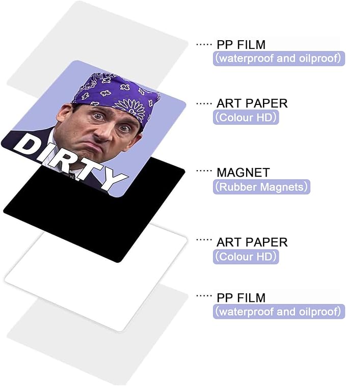 Michael Scott Prison Mike Funny Dishwasher Magnet Clean Dirty Sign Sticker | Strongest Magnet Double Sided Flip with Metal Magnetic Plate Universal Kitchen Dish Washer Reversible Indicator,Non-Scratch
