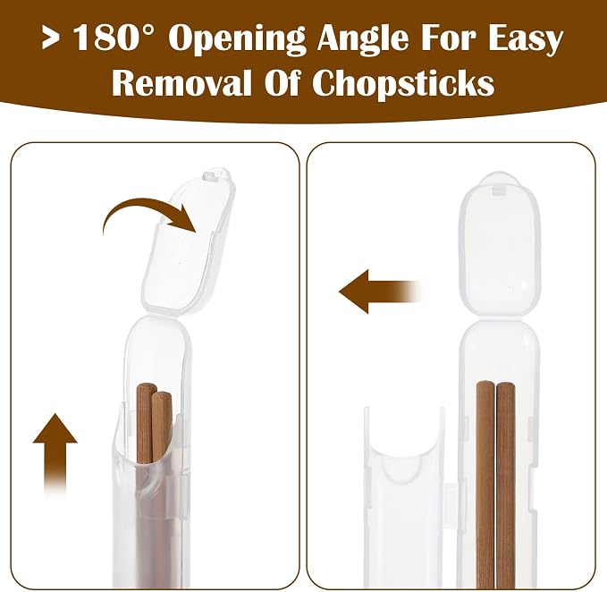 4Pcs Chopsticks Case, Plastic Chopstick Holder with Top Opening for Metal Stainless Wooden Chop Sticks, Reusable Chopsticks Utensils Storage Portable Carrying to Work or Travel Outgoing