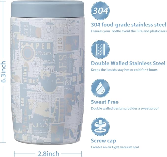 Morefeel 4-in-1 Insulated Can Cooler for 12 oz Cans & Bottles | 304 Stainless Steel Can Holder Fits 12 Oz Slim Cans, Standard Cans, Beer Bottles & Works as A Open Cup; Dishwasher Safe