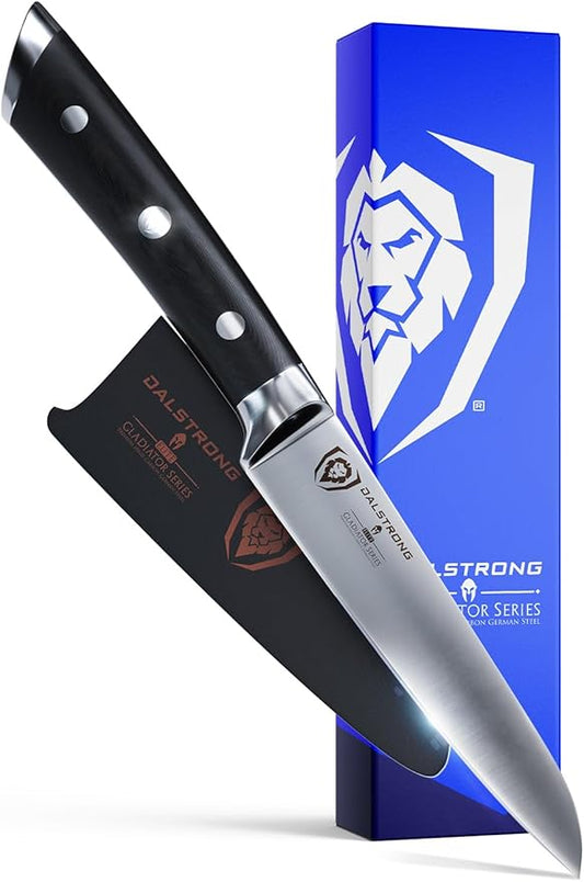 Dalstrong Paring Knife - 3.5 inch - Gladiator Series Elite - Forged High-Carbon German Steel - Black G10 Handle - Sheath Included - Razor Sharp Kitchen Knife - Cooking Chef Knife - NSF Certified