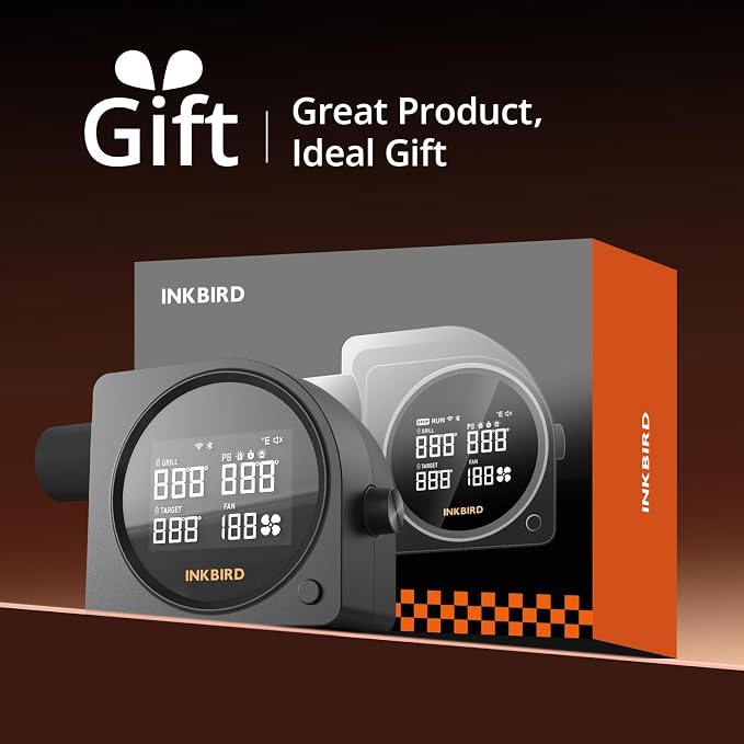 5G Wi-Fi & Bluetooth BBQ Temperature Controller, | INKBIRD Automatic Smoker Fan with LCD Screen for Ceramic Smokers, BGE, WSM, 5 Probes