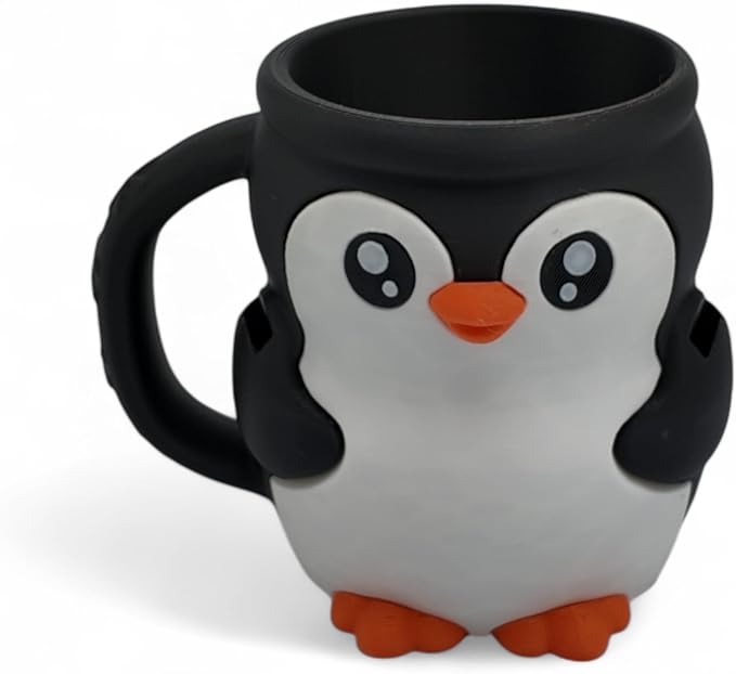 Ice Cream Pint Holder – Fits Standard Pints – Dual Spoon Sockets – Keeps Hands Warm – Fun Unique Designs with Vibrant Colors – Reusable Ice Cream Sleeve - Ramen Noodle Holder (Penguin)