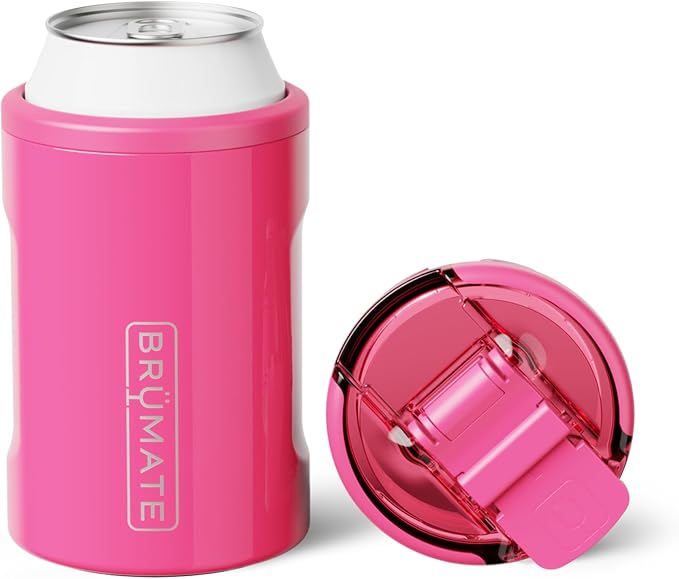 BrüMate Hopsulator Duo 2-in-1 Can Cooler Insulated for Cans + 100% Leak Proof Tumbler with Lid | Can Insulated for Hard Seltzer, Beer, Soda and Energy Drinks