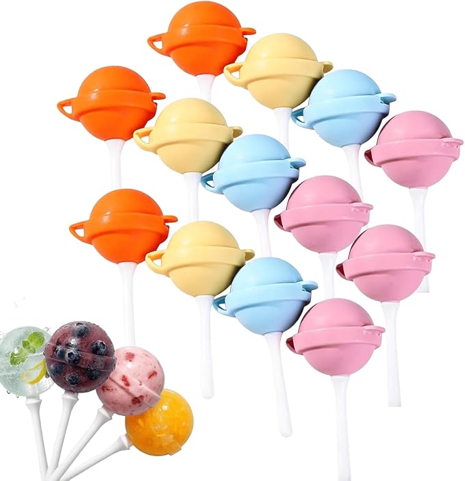 Silicone Lollipop Ice Cream Maker Molds,Funny Lollipop Ice Pop Mold,Colorful DIY Ice Pop Mold for Summer Parties,Reusable Popsicle Molds (13)