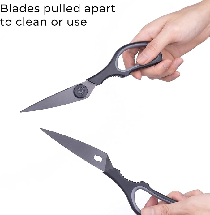 Kitchen Scissors All Purpose Kitchen Shears with Magnetic Holder, Soft Grip Handle Cooking Scissors Dishwasher Safe with Come Apart Blade Heavy Duty Scissors for Meat, Vegetable, Herb, Black