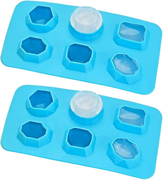 Fairly Odd Novelties Ice Cube Tray, Two Pack, Blue Jewels