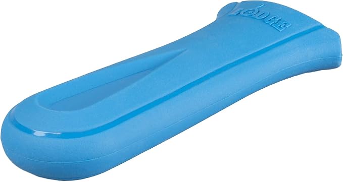 Lodge Deluxe Silicone Hot Handle Holder - Dishwasher Safe Hot Handle Holder Designed for Lodge Cast Iron Skillets 9 Inches+ w/Keyhole Handle - Reusable Heat Protection Up to 550° - Ocean