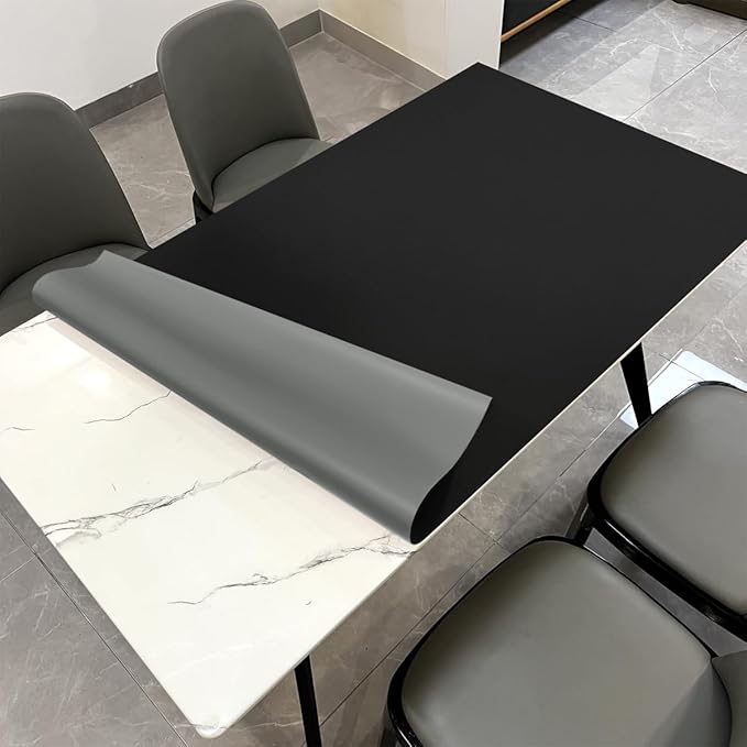 Leather Table Cover,1.8mm Thick,42x96 Inch Table Protector,Table Protector for Dining Room Table,Dining Table Cover,Table Cover Protector.(Black+Gray,42x96)