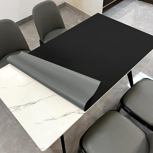 Leather Table Cover,1.8mm Thick,40x60 Inch Table Protector,Table Protector for Dining Room Table,Table Pads for Dining Room Table Rectangular.(Black+Gray,40x60)