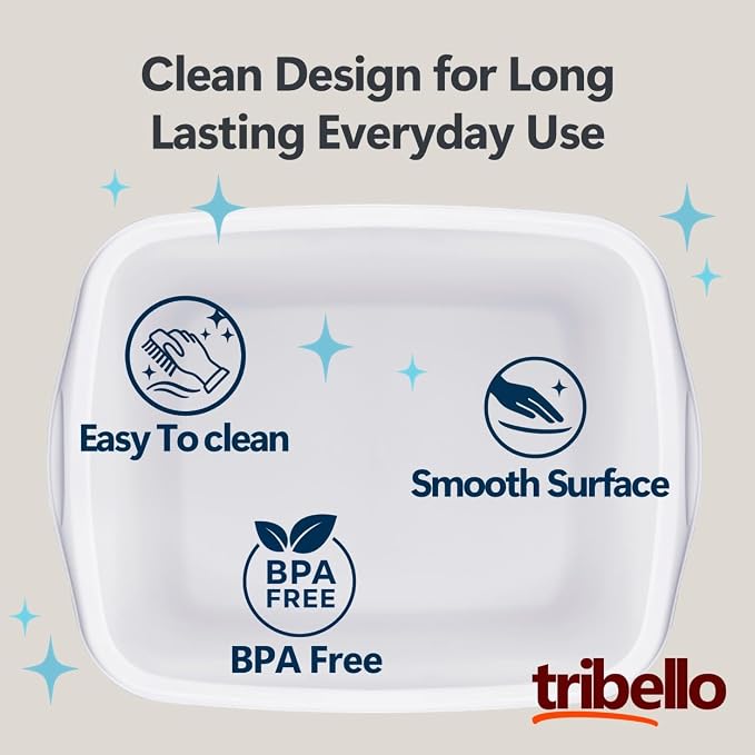 Tribello Plastic Wash Tub Dishpan Basin and Foot Bath for Soaking Feet, Laundry Hand Wash Bucket, Dish Pans for Washing and Storage Cleaning Supplies - 12 Quarts - Heavy Duty - Made in USA (White)