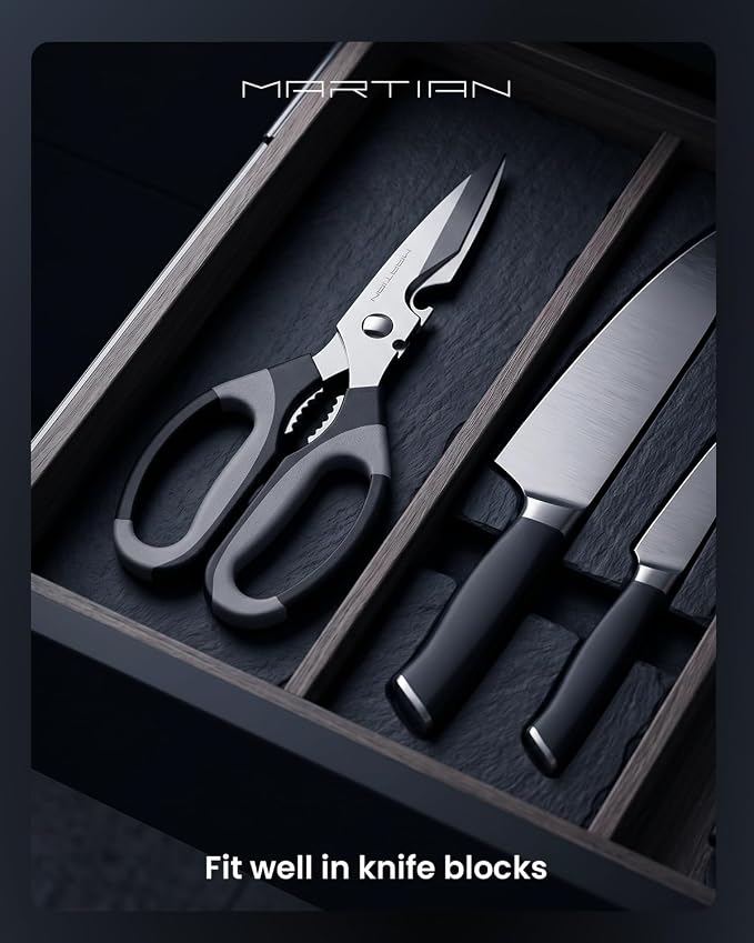 8“ Sharp Heavy Duty Kitchen Scissors, Multi Purpose Kitchen Shears for Food | food scissors dishwasher safe, scissors all purpose heavy duty,heavy duty scissors, metal shears, sharp scissors