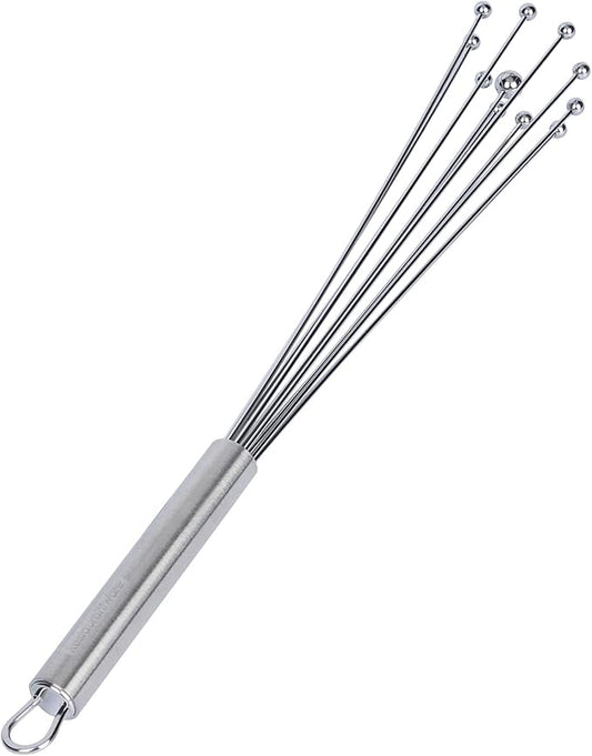 Restaurantware-German Standard 12.6 Inch Ball Whisk, 1 Dishwashable Kitchen Whisk - Ergonomic Handle, Durable, Stainless Steel Manual Egg Beater, Suitable For Whisking, Stirring, Mixing, Beating