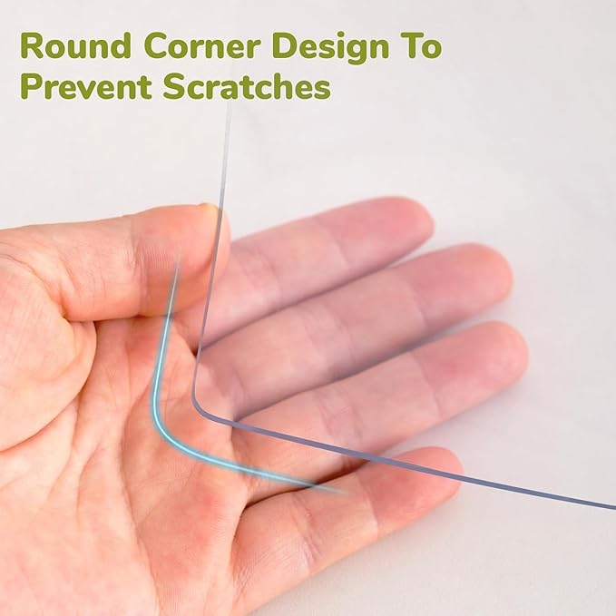 30x46 inch Plastic Table Cover, 1.5mm Thick Vinyl Table Protector, Desk Mat