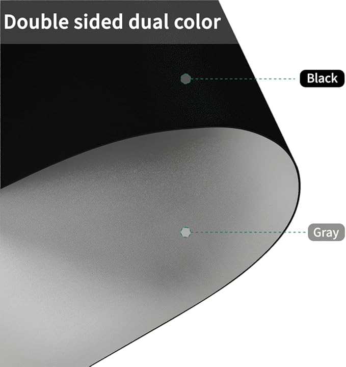 Table Mat - 24x36 Inch Waterproof Anti Overflow Can Cover Up Defects Protect The Surface of Furniture from Scratches Can Be Used for Office Coffee Table Dorm(Black+Gray 24x36)