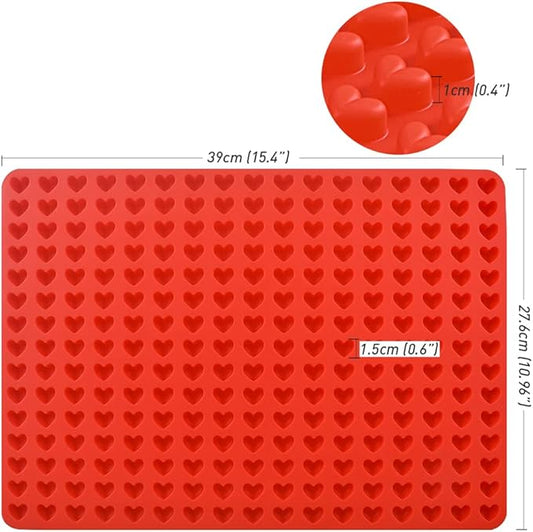 Newk 255 Cavity Pet Treats Mold, Mini Heart Shaped Gummy Mold for Chocolate Drops Mold, Dog Treats Pan, Candy Mold