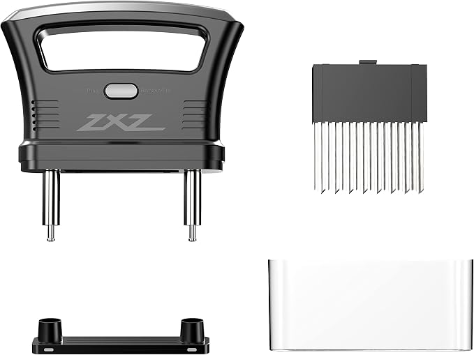ZXZ Meat Tenderizer Easy to hold large handle | Detachable 48 stainless steel blade | Easy To Use & Clean (Black)