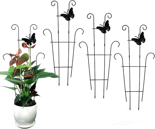 23 Inch Plant Trellis for Potted Plants, Sturdy Metal Houseplant Trellis for Climbing Plants Indoor Outdoor, Rust-Resistant Plant Support for Monstera Pothos Ivy, 2 Pack (2, 23inch)