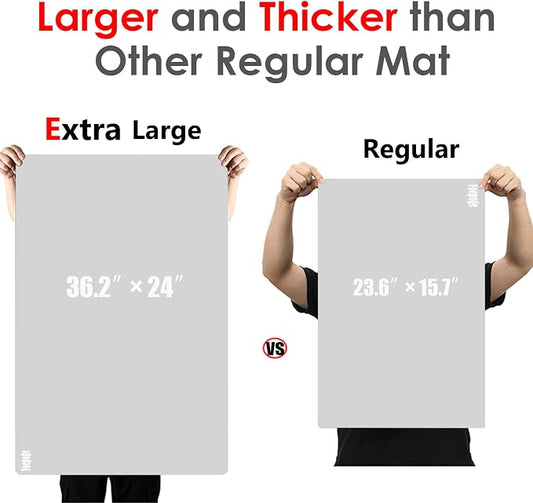 Extra Large Silicone Mat for Resin 36.2" x 24" 2MM Thick Silicone Craft Mat | for Table, Multifunction Silicon Matt for Kitchen Countertop Protector Heat Resistant Placemat by Foepoge(Gray)