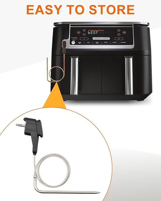 Air Temperature Thermometer Probe Replacement for Ninja DZ550 Foodi Smart XL 6-in-1 Dual Temp Probe Indoor Grill & Air Fryer Accessories