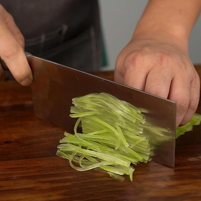 SHI BA ZI ZUO 7 Inch Meat Knife Super Sharp Classic Full Stainless Steel Cooking Knife Kitchen Gadget for Home Restaurant Daily Basis
