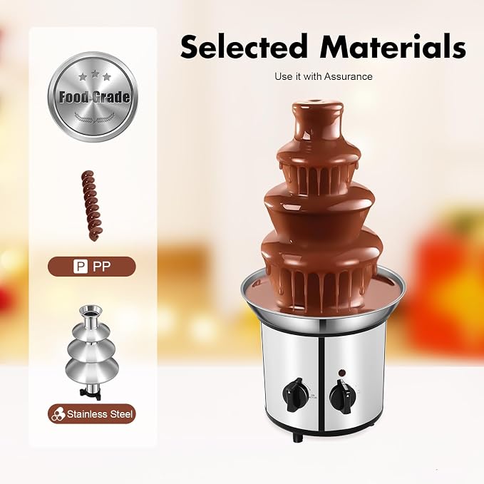 Chocolate Fountain Machine, Electric Chocolate Melting Fountain Machine, 4 Tier Chocolate Fountain Machine