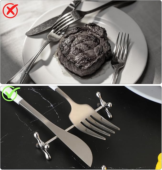 Cabilock 2pcs Creative Cutlery Rest, Knife, Fork, Spoon, Chopstick Rest, Chopstick Holder Flatware Organizer for Table Home Kitchen Hotel Restaurant and Dining