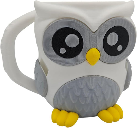 Ice Cream Pint Holder – Fits Standard Pints – Dual Spoon Sockets – Keeps Hands Warm – Fun Unique Designs with Vibrant Colors – Reusable Ice Cream Sleeve - Ramen Noodle Holder (White - Owl)