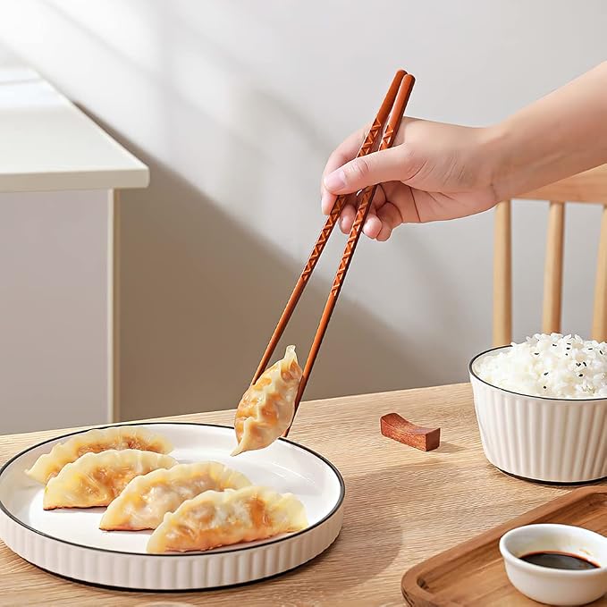 Chopsticks, YFWOOD 5 Pairs Fiberglass Chopsticks - Reusable Multicolor Chop Sticks,Dishwasher Safe, Non-Slip,Japanese style-9.5 Inch