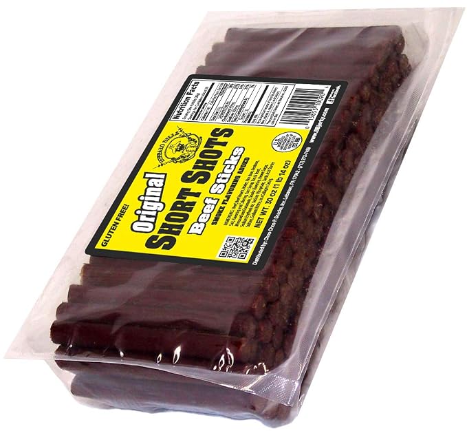 Buffalo Bills Original Short Shots Snack Beef Sticks, 3.5"Sticks/30 Oz Bag | Gluten Free, Ideal For Road Trips, Officesnacks, Hiking, High Protein Snack, Made In The USA, 100% Us-Raised Beef, 120 Sticks
