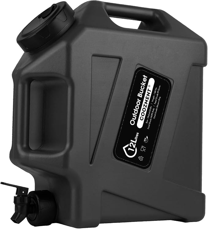 COOZMENT 3.2 Gallon/5 Gallon Water Containers with Spigot, BPA Free Water Jug, Military Green Water Tank, Multifunction Water Storage Containers for Camping Outdoor Hiking,Emergency Storage
