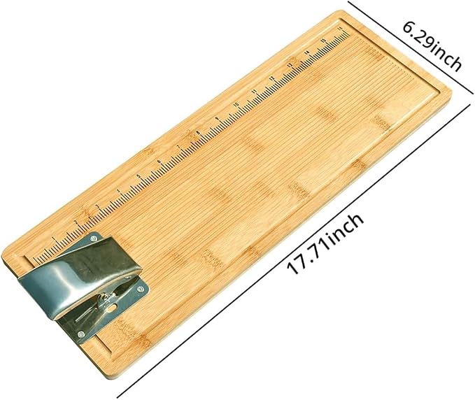 Bamboo Fish Cleaning Board Portable Fish Fillet Boards with Clamp | Fish Cleaning Tools Fishing Measuring Cutting Board Gifts for Fisherman 17.7*6.3 Inch