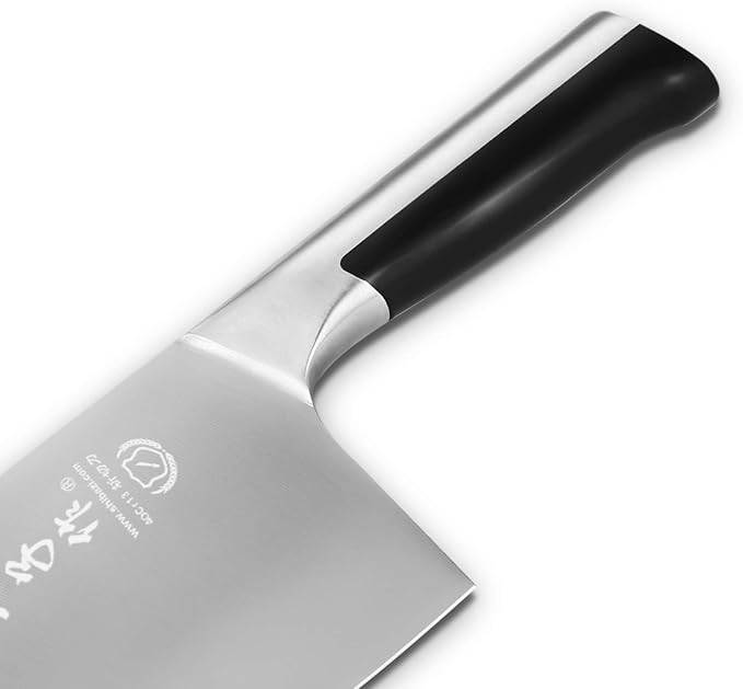 SHI BA ZI ZUO 7 Inch Cleaver Knife for Chopping Bones and Cutting Meat