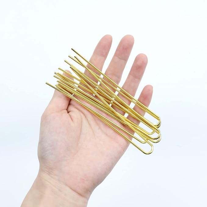 Lawie 30 Pack 4 Inch Silver Gold U Shaped Hair Pins Metal Hair Sticks Chopstick Hair Fork Long Straight Picks Pins Rod Hairpins Hair Shawl Pin Bun Twist Hair Clips Arts and Crafts DIY Accessories