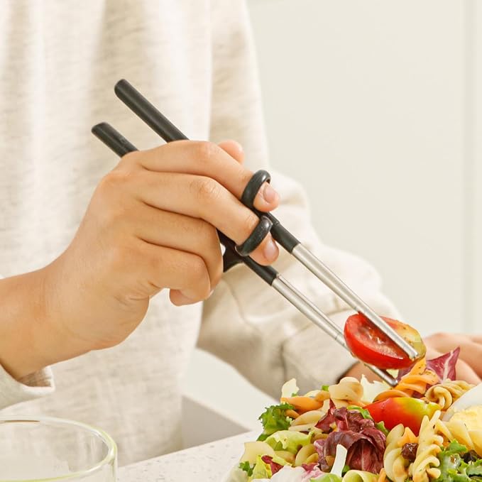 Training Chopsticks for Adults Stainless Right Handed, Beginner Chopsticks, Chopsticks for Beginners, Trainer Chopsticks, Easy Chopsticks, Practice Chopsticks, Made in Korea