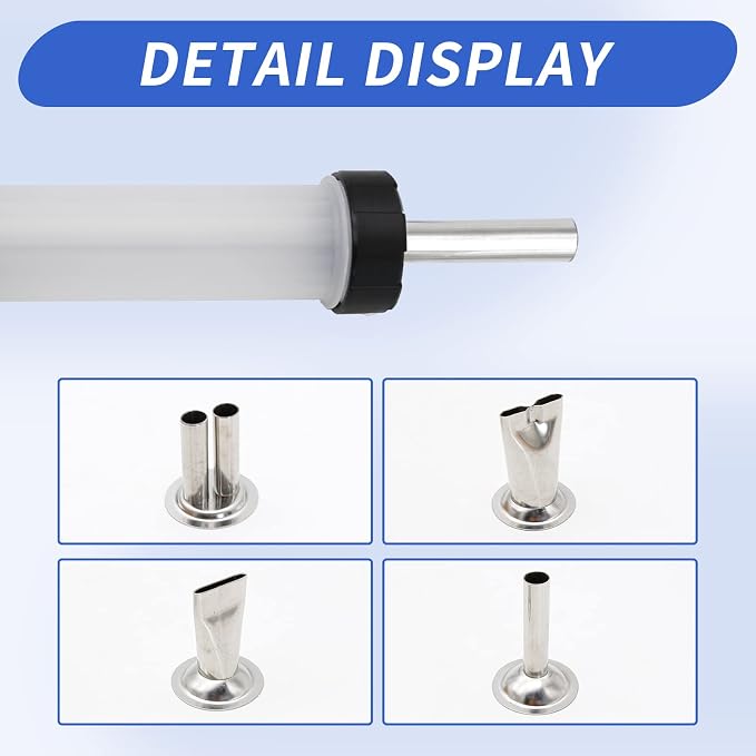 Hoypeyfiy Stainless Steel Jerky Gun Nozzles, Sausage Maker Nozzles 4Pcs Handmade Beef Jerky Nozzles (stainless steel jerky nozzle)