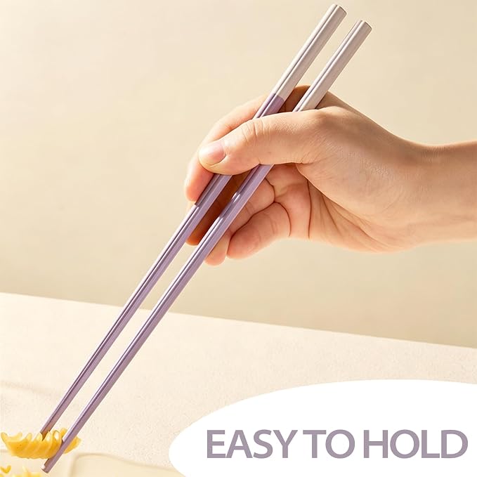 5 Pairs Fiberglass Chopsticks, Reusable Chinese Chopsticks Dishwasher Safe, Non-slip and Lightweight Chop Sticks 9.6in