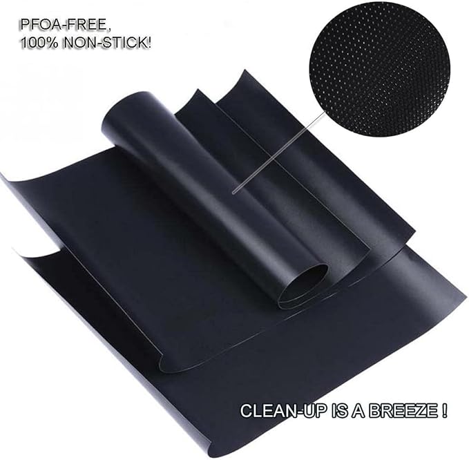 Grill Mats for Outdoor Grill, Set of 9 BBQ Grilling Mat for Outdoor Gas Grill Cooking,15.75 X 13 Inch, Black