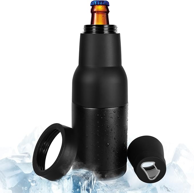 Beer Can Cooler, 12Oz Beer Bottle Insulator with Beer Opener | 3 In 1 Slim Can Cooler Insulated, Vacuum Insulated Double Walled Stainless Steel Beer Bottle Holder