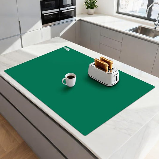 Extra Large Silicone Mat for Resin 36.2" x 24" 2MM Thick Silicone Craft Mat | for Table, Multifunction Silicon Matt for Kitchen Countertop Protector Heat Resistant Placemat by Foepoge(Dark Green)