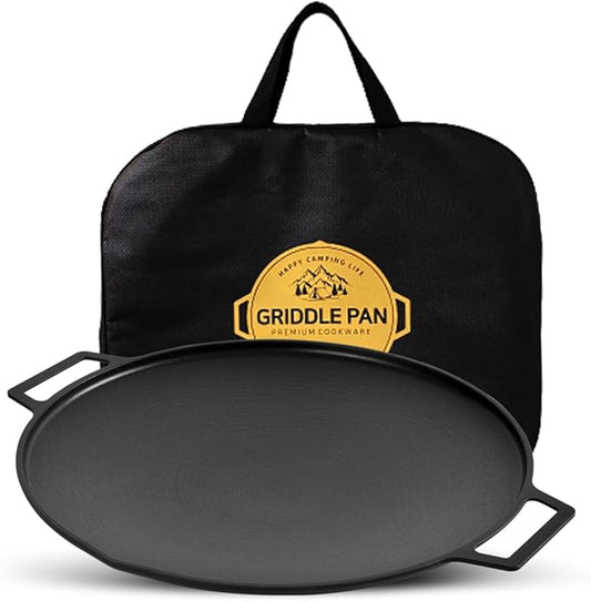 Korean BBQ 2 IH Griddle Grill Pan with Bag, Nonstick Coating, All Stove(Gas, Electric & Induction), Indoor Outdoor Griddle(14in)