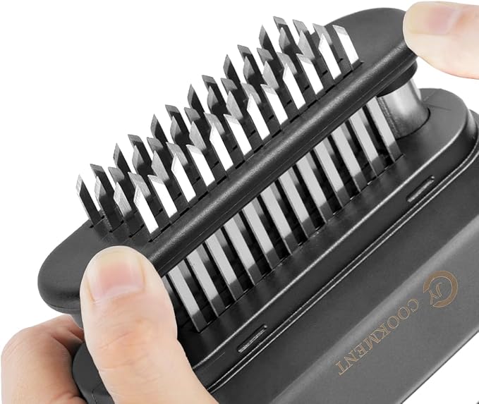Meat Tenderizer Tool with 48 Stainless Steel Ultra Sharp Needle Blades, Kitchen Cooking Tool Best For Tenderizing, BBQ, Marinade