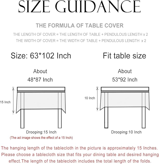 patdrea Designer Vintage Linen Long Rectangle Tablecloth,Green French Leaves Pattern Floral Table Cloth,Fall Decoration Cover for Kitchen Dining Christmas,Thanksgiving,63"x102"-Cecilia a