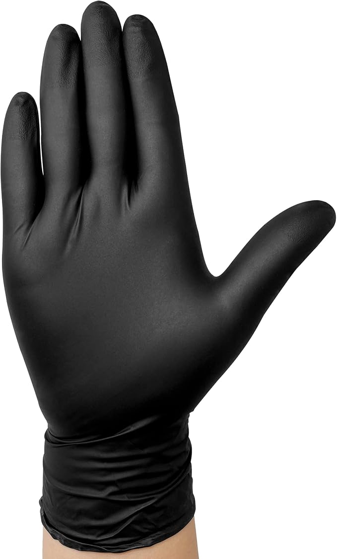 TitanFlex Disposable Nitrile Exam Gloves - 6-mil, Black, Heavy Duty, Latex Free, Food Safe for Cooking