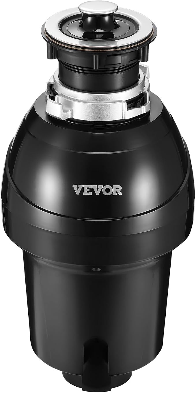 VEVOR Garbage Disposal, 1HP 3270RPM DC Motor, Continuous Feed Food Waste Sink Disposer, EZ Connect Food Waste Grinding System with Sound Reduction, Power Cord and Splash Guard, for Kitchen