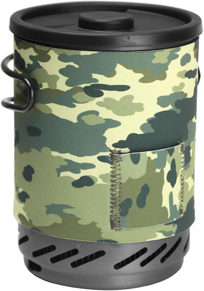 Fire-Maple Fixed Star 1 Backpacking and Camping Stove System, Camo 18oz | 30% Faster Boil with HX Base, Piezo Ignition, Compact & Durable, All-in-One Pot, Compatible with Most Canisters, Portable