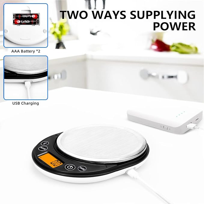 UNIWEIGH Smart Digital Food Scale Grams and Ounces Kitchen Scale 0.1g/3kg | Scale with Nutritional Calculator,Food Weight Scale for Weight Loss,Keto, Macro,Calorie,Meal Prep,6 units,LCD display