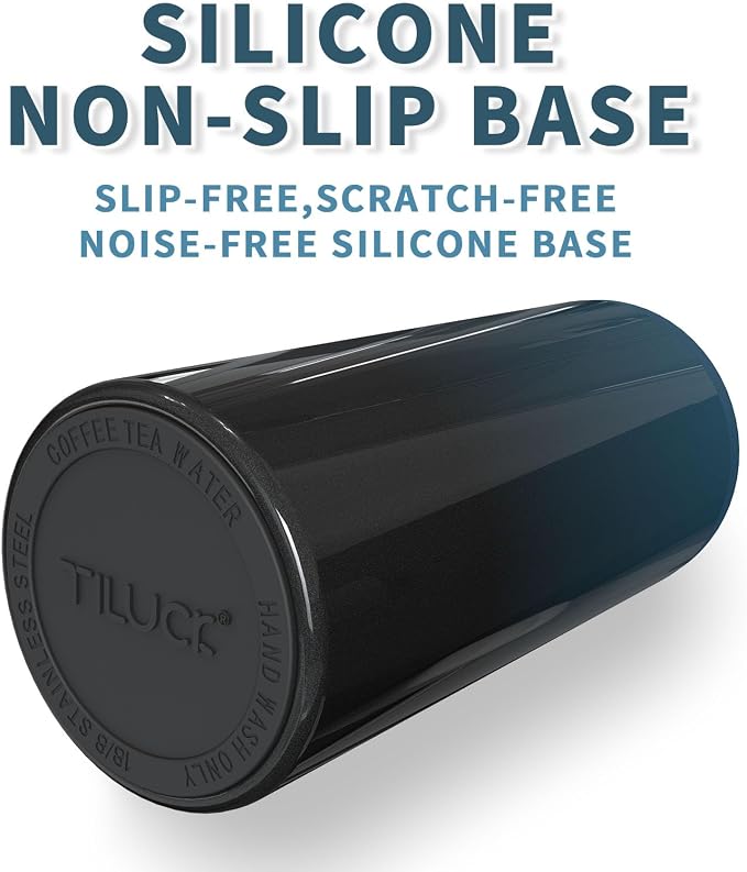 TILUCK Skinny Can Cooler, Stainless Steel Insulated Slim Cans, 12 oz | Beer & Hard Seltzer, Doucle-Walled Stainless Steel Insulated Slim Cans, Slim 12 oz(Glitter IndigoBlack)