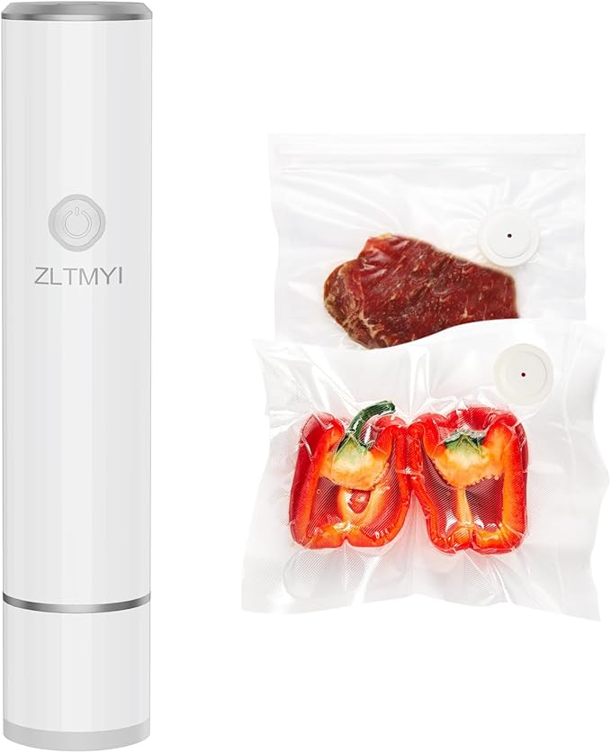 Handheld Vacuum Sealer for Food,Compact Portable Vacuum Sealer Machine Include Reusable Vacuum Sealer Bags Ideal for Preservation Fresh,Sous-Vide,Meal Prep and Food Storage(20 S+M ZZ)